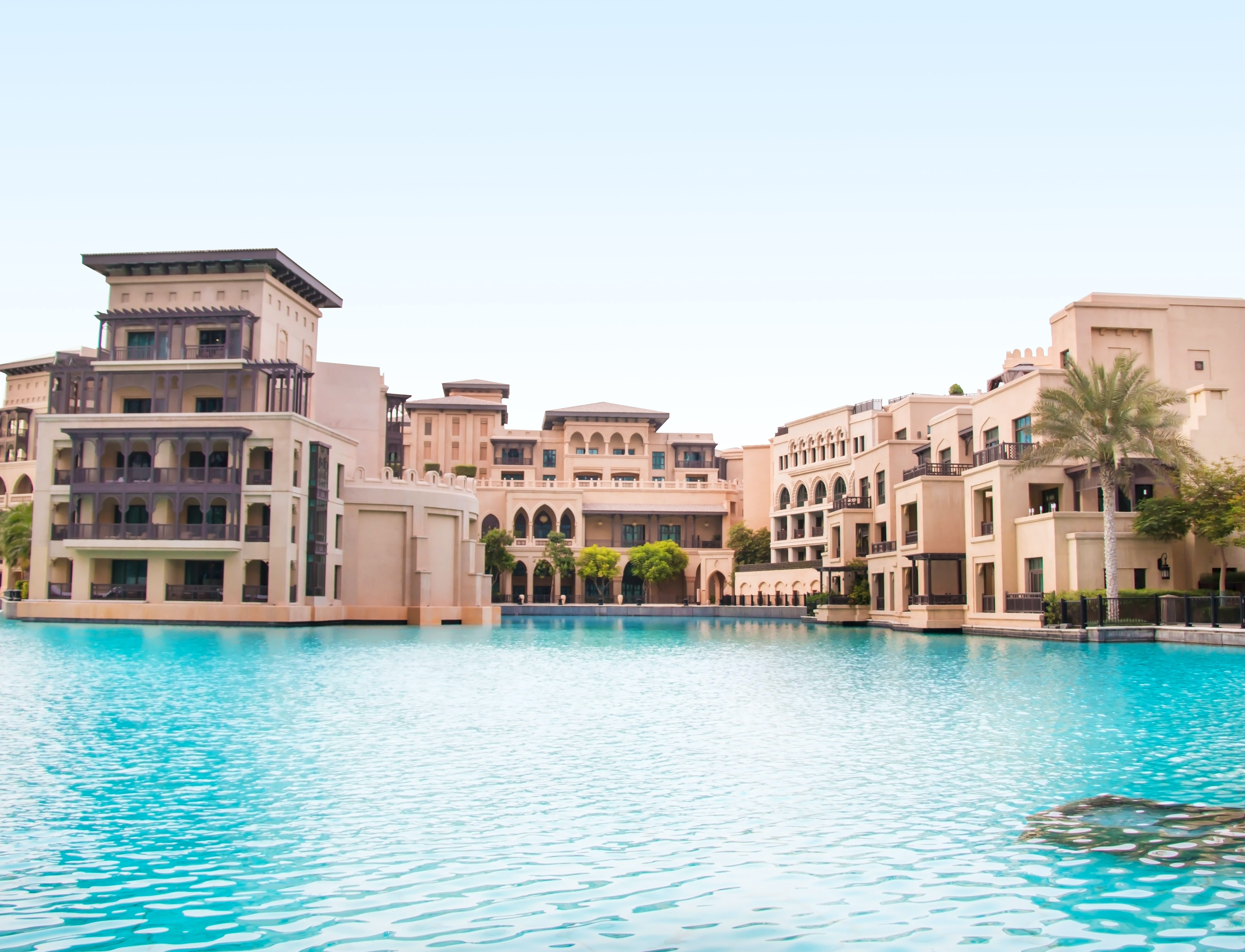 An amazing hotel with a massive pool